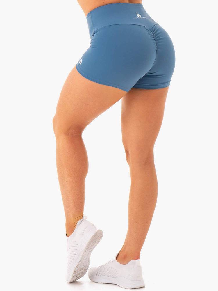 Steel Blue Ryderwear Women Shorts Staples Scrunch Bum Booty Women's Shorts | AU2166AP