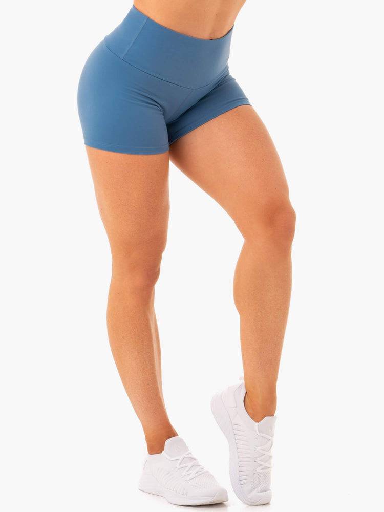 Steel Blue Ryderwear Women Shorts Staples Scrunch Bum Booty Women's Shorts | AU2166AP