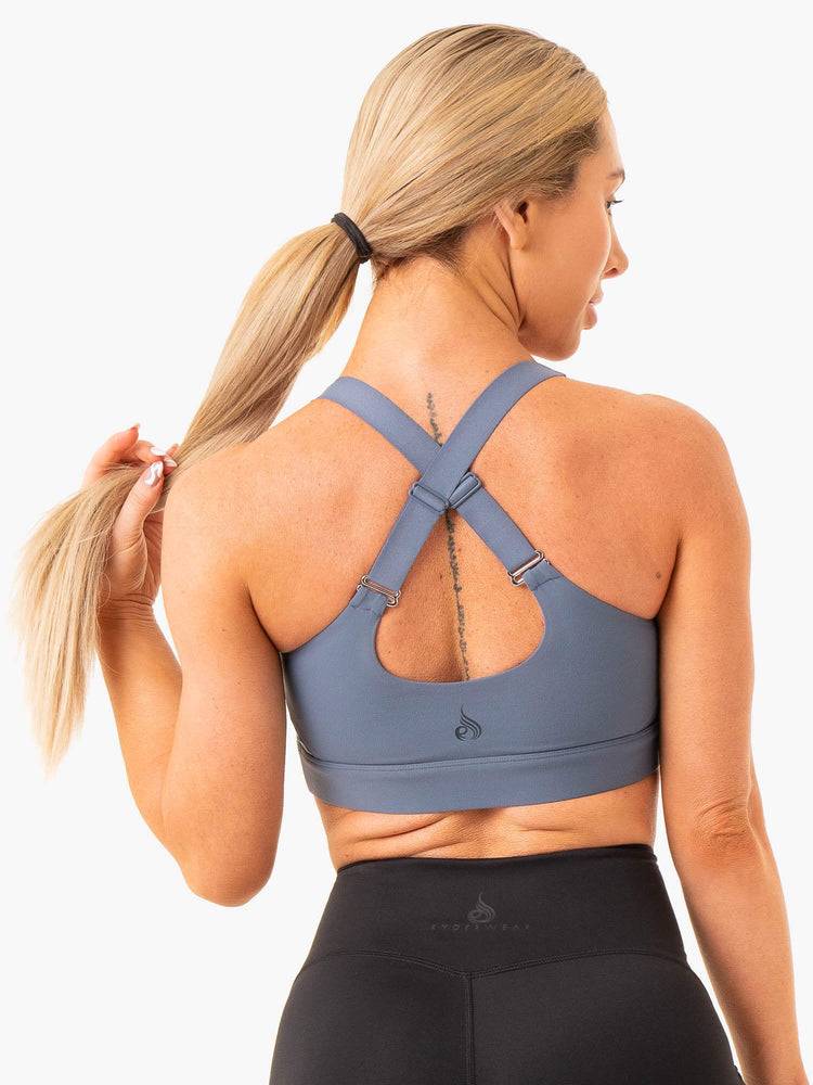 Steel Blue Ryderwear Women Sports Bra Heighten High Impact Women's Sports Bra | AU2289RW