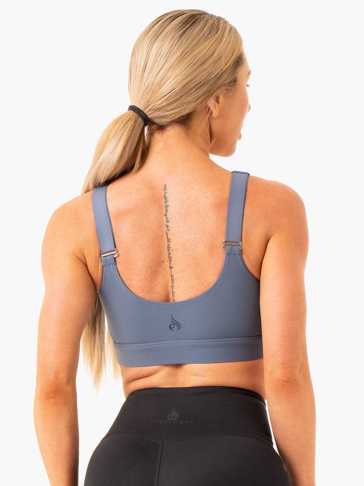 Steel Blue Ryderwear Women Sports Bra Heighten High Impact Women's Sports Bra | AU2289RW