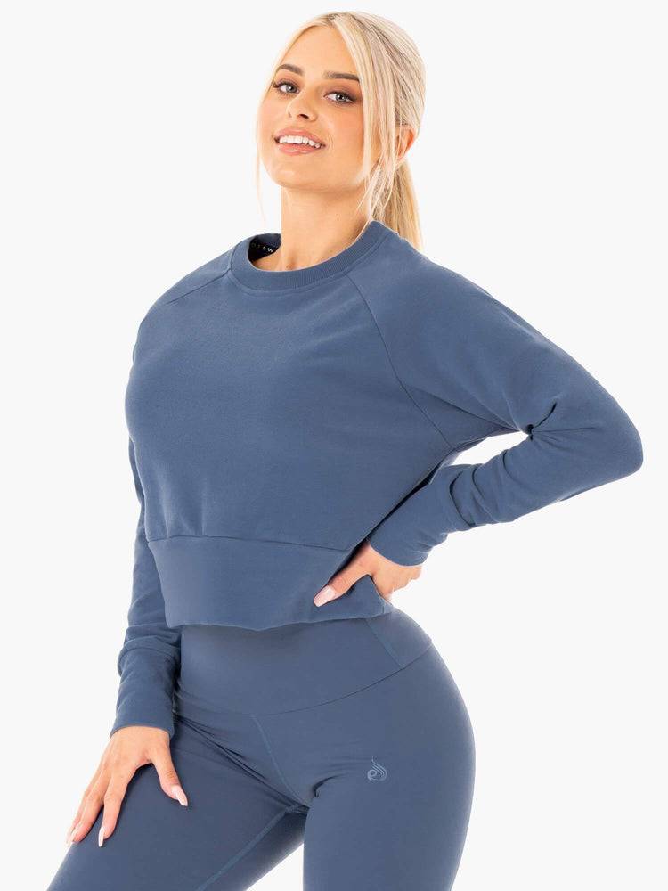 Steel Blue Ryderwear Women Sweaters Motion Women's Sweaters | AU2616CE