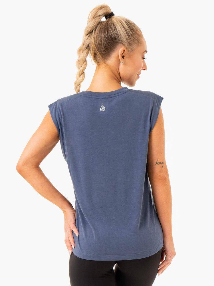 Steel Blue Ryderwear Women Tanks Element Wide Cut Women's Tanks | AU2850WY