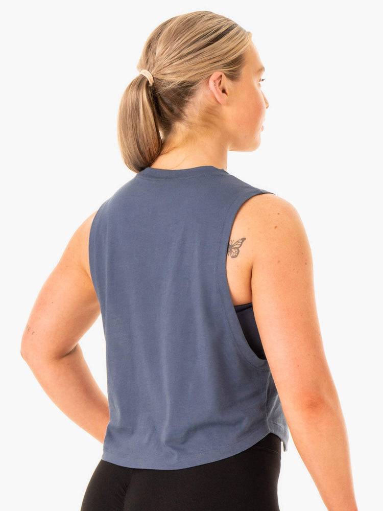 Steel Blue Ryderwear Women Tanks Flow Scoop Women's Tanks | AU2841AP