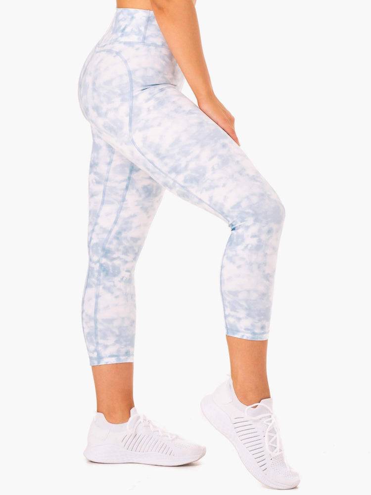 Steel Blue Tie Dye Ryderwear Women Leggings Tie Dye 7/8 Women's Leggings | AU1847RW