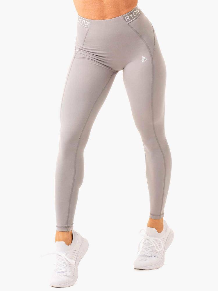 Steel Grey Ryderwear Women Leggings Level Up High Waisted Scrunch Women's Leggings | AU1828AP