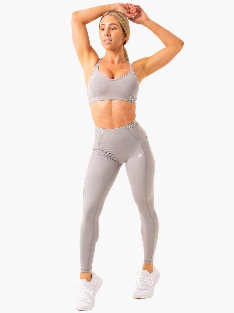 Steel Grey Ryderwear Women Leggings Level Up High Waisted Scrunch Women's Leggings | AU1828AP