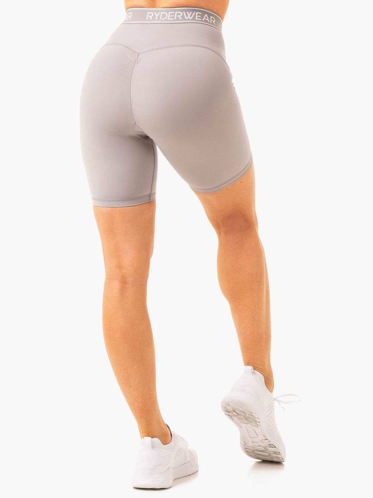 Steel Grey Ryderwear Women Shorts Level Up High Waisted Scrunch Women's Shorts | AU2085IS