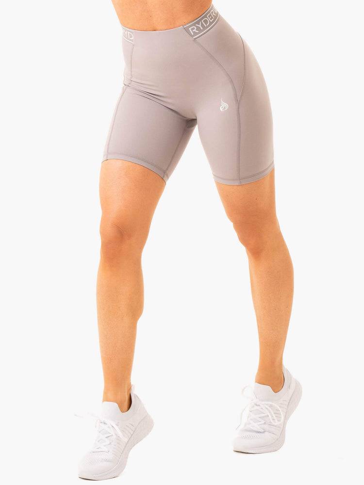 Steel Grey Ryderwear Women Shorts Level Up High Waisted Scrunch Women\'s Shorts | AU2085IS