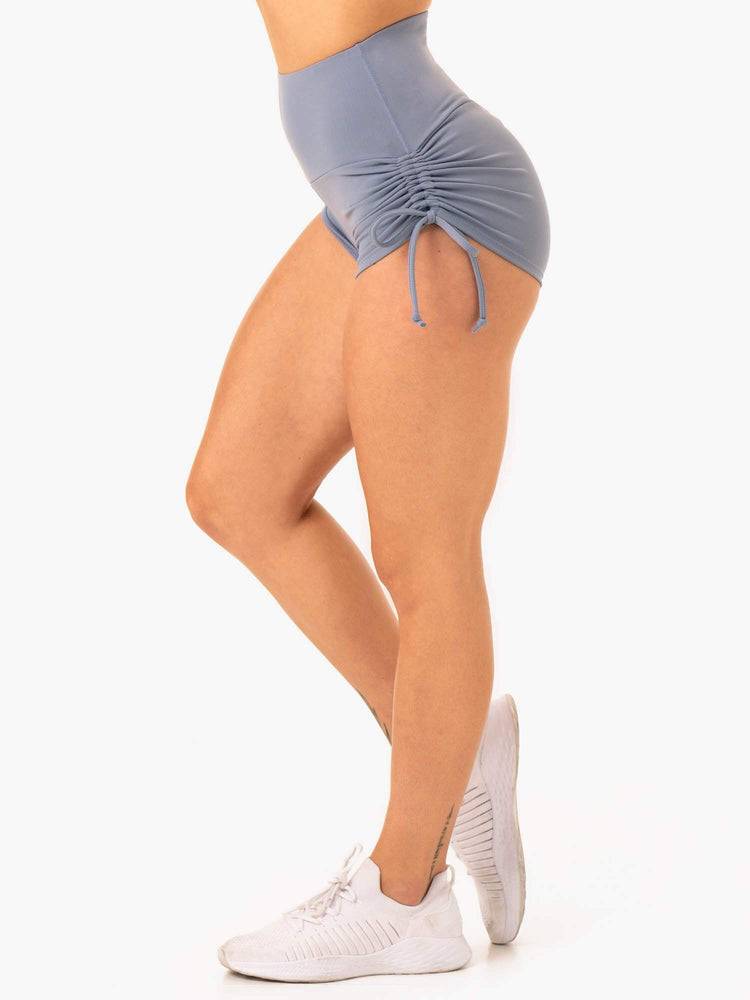 Steel Grey Ryderwear Women Shorts Staples Scrunch Bum Tie Up Women's Shorts | AU1987FM