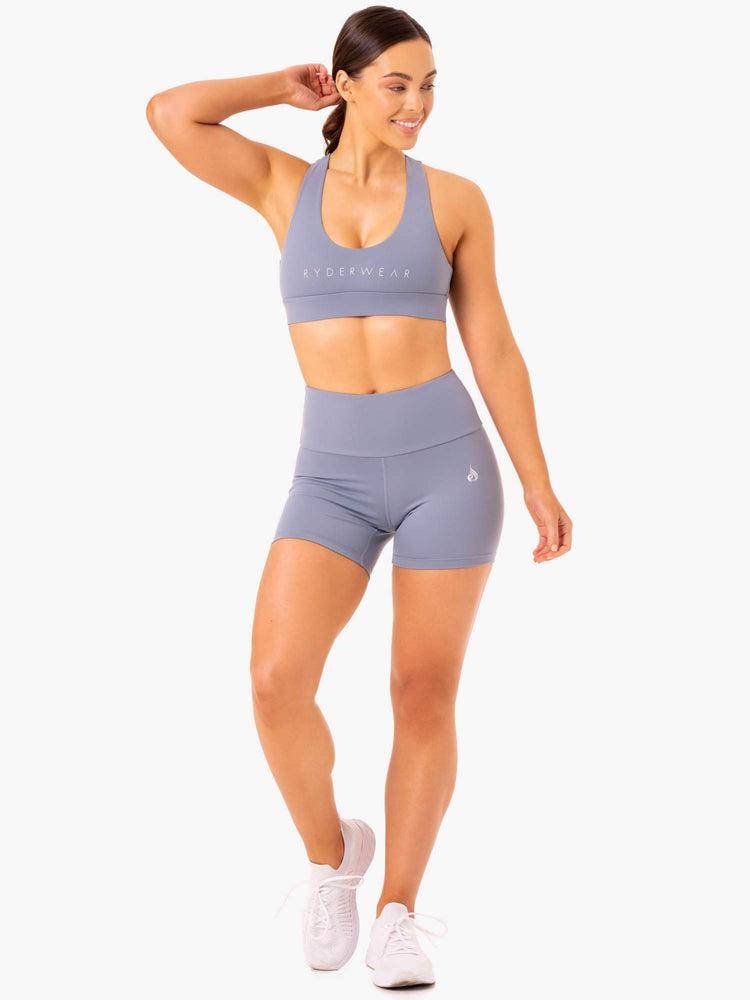 Steel Grey Ryderwear Women Shorts Staples Scrunch Bum Mid Length Women's Shorts | AU2010AP