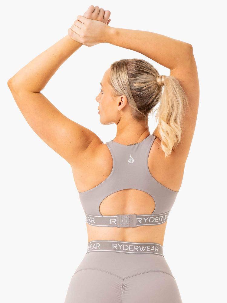 Steel Grey Ryderwear Women Sports Bra Level Up High Impact Women's Sports Bra | AU2271SO