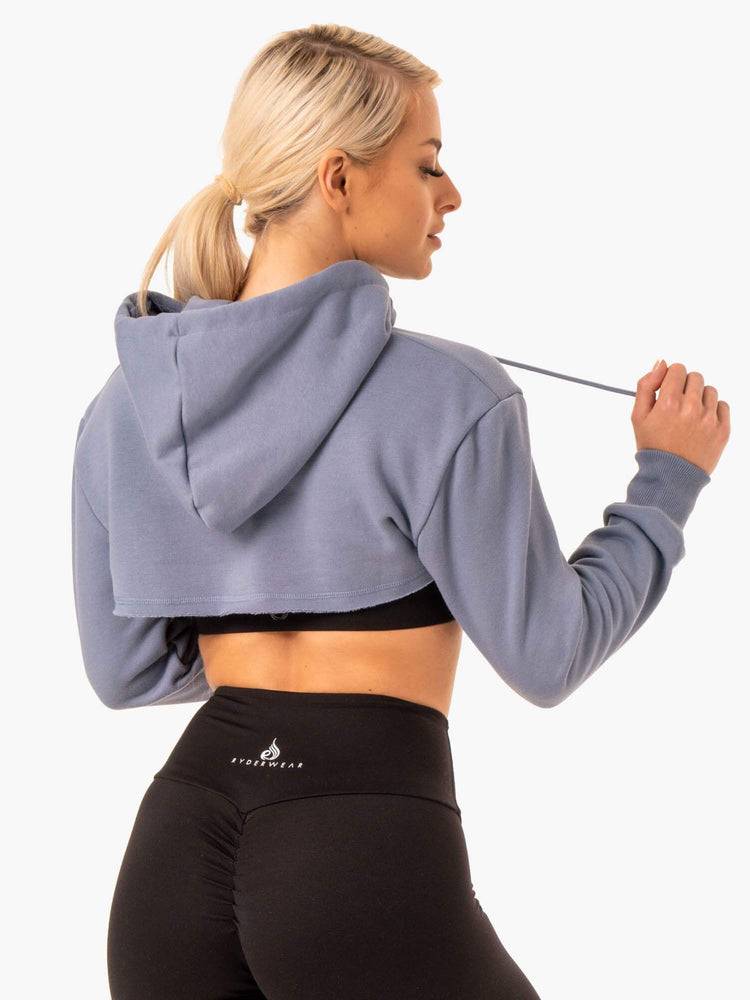 Steel Grey Ryderwear Women Sweaters Staples Super Crop Women's Sweaters | AU2578IS