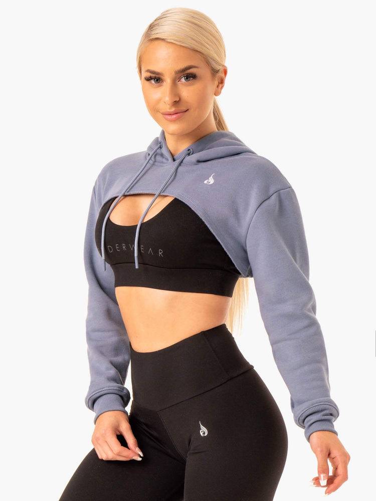 Steel Grey Ryderwear Women Sweaters Staples Super Crop Women's Sweaters | AU2578IS