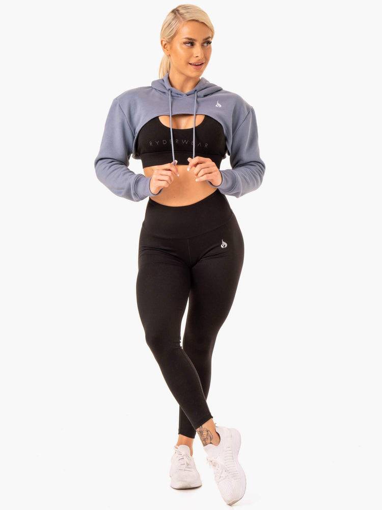 Steel Grey Ryderwear Women Sweaters Staples Super Crop Women's Sweaters | AU2578IS