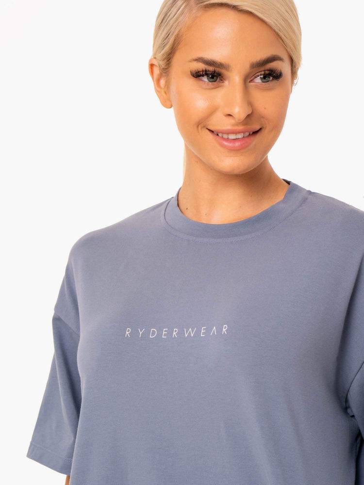 Steel Grey Ryderwear Women T Shirts Staples Oversized Tee Women's T Shirts | AU2723TV