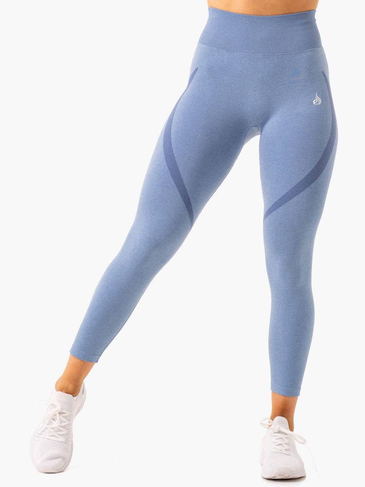 Stonewash Blue Marl Ryderwear Women Leggings Sculpt Seamless Women's Leggings | AU1737BC