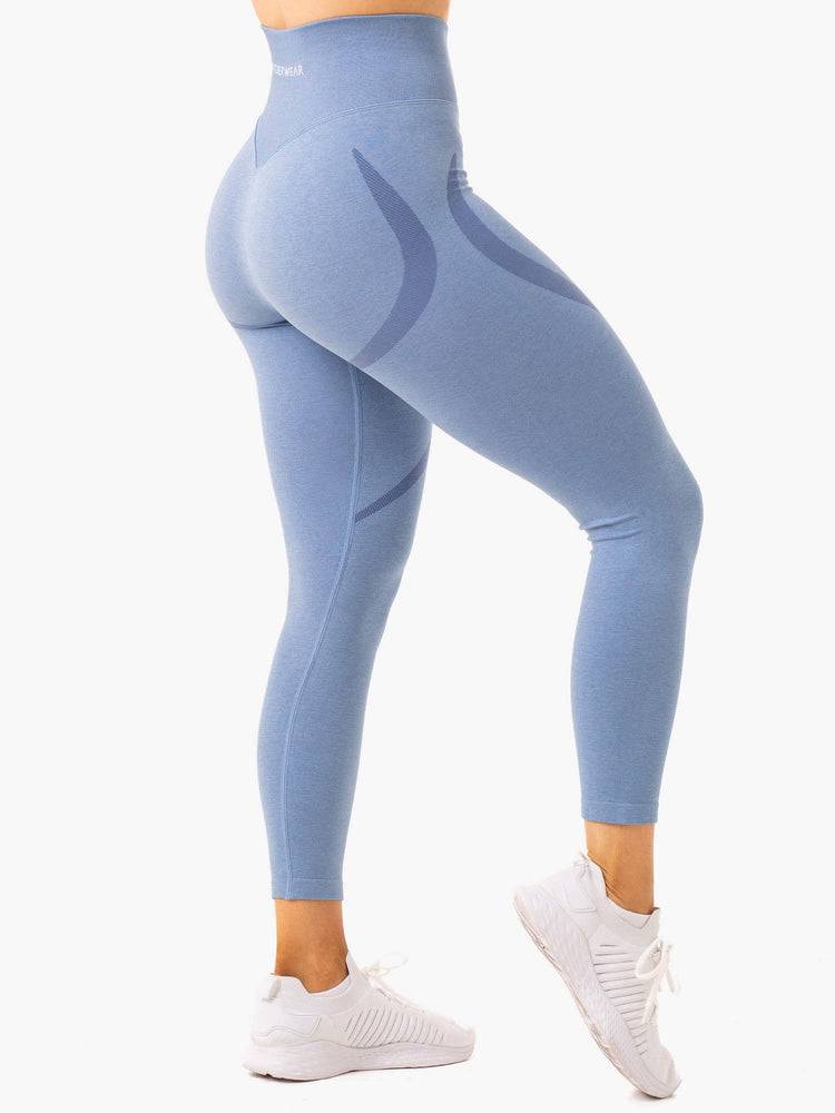 Stonewash Blue Marl Ryderwear Women Leggings Sculpt Seamless Women's Leggings | AU1737BC