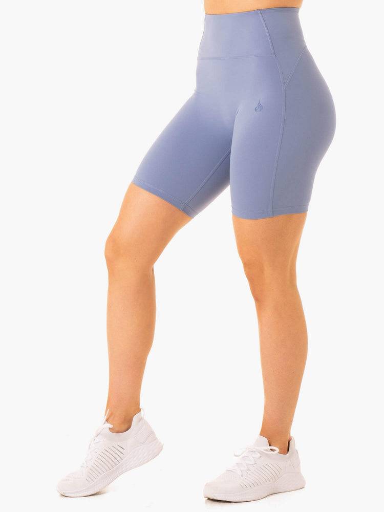 Stonewash Blue Ryderwear Women Shorts NKD Frame High Waisted Bike Women's Shorts | AU1981IS