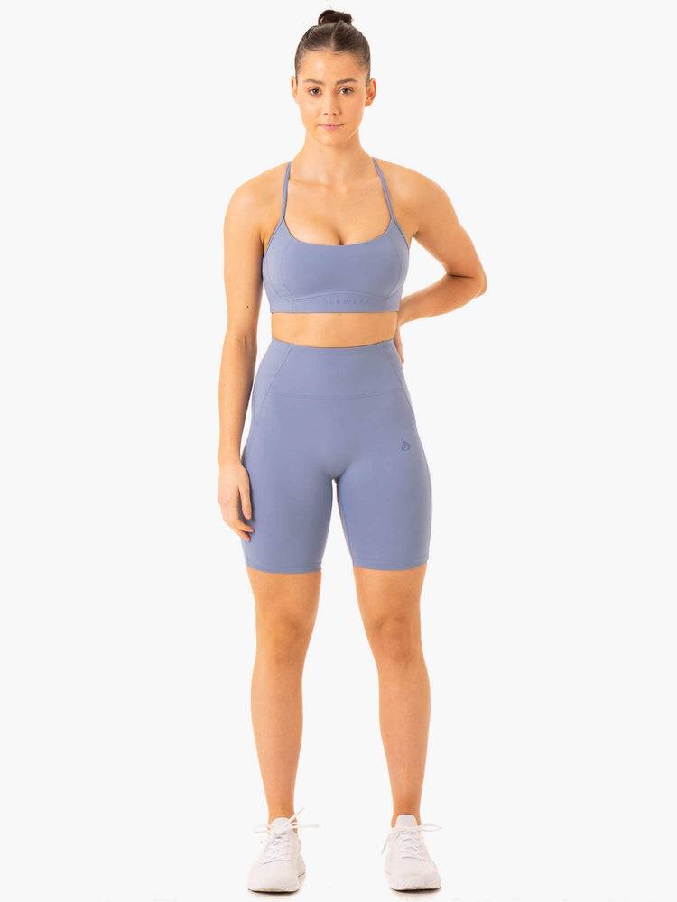 Stonewash Blue Ryderwear Women Shorts NKD Frame High Waisted Bike Women's Shorts | AU1981IS