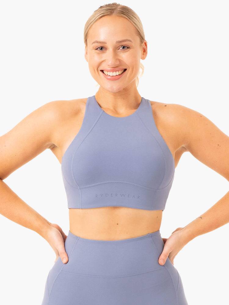 Stonewash Blue Ryderwear Women Sports Bra NKD Frame Long Line Women's Sports Bra | AU2231BC