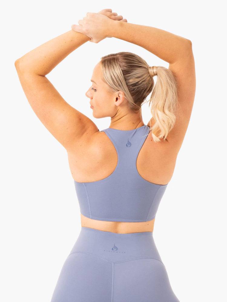 Stonewash Blue Ryderwear Women Sports Bra NKD Frame Long Line Women's Sports Bra | AU2231BC