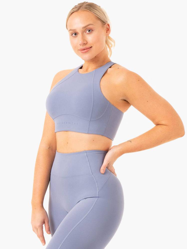 Stonewash Blue Ryderwear Women Sports Bra NKD Frame Long Line Women's Sports Bra | AU2231BC