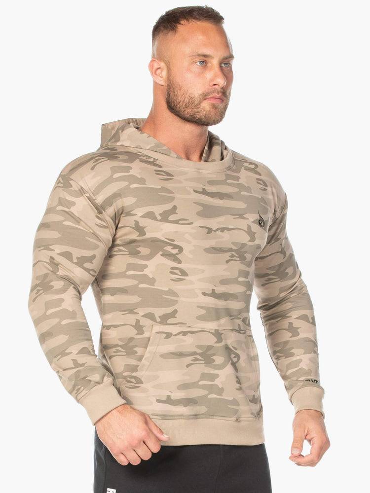 Tan Camo Ryderwear Men Hoodie Camo Pullover Men's Hoodie | AU1453MA