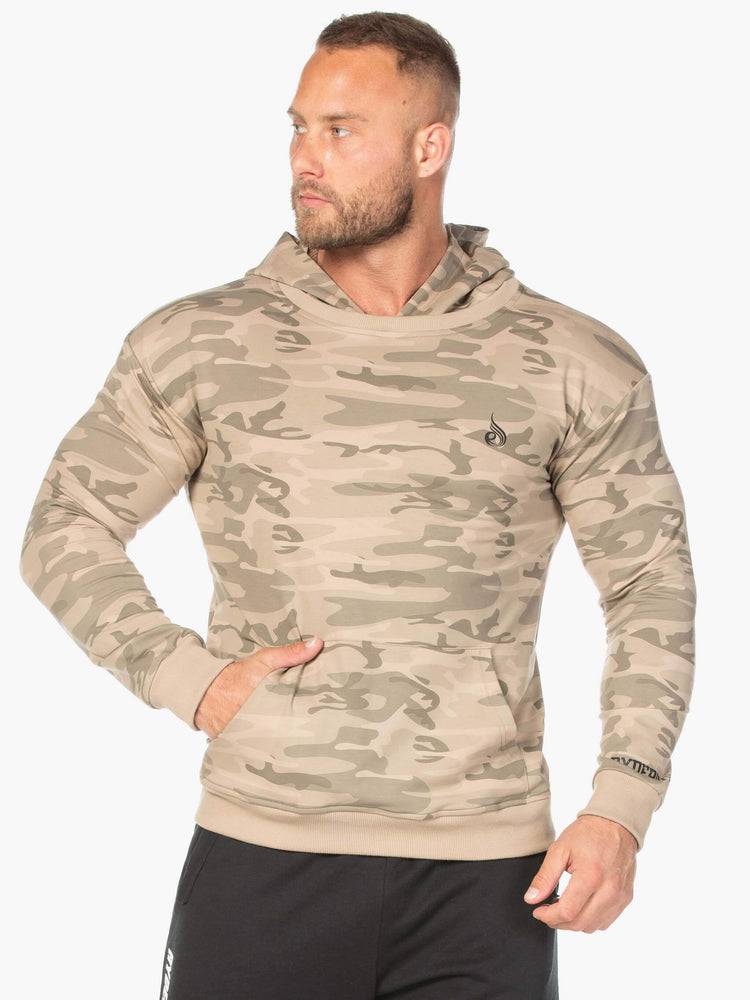 Tan Camo Ryderwear Men Hoodie Camo Pullover Men\'s Hoodie | AU1453MA