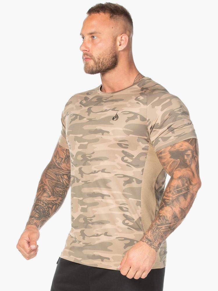 Tan Camo Ryderwear Men T Shirts Camo Mesh Men's T Shirts | AU1206DN