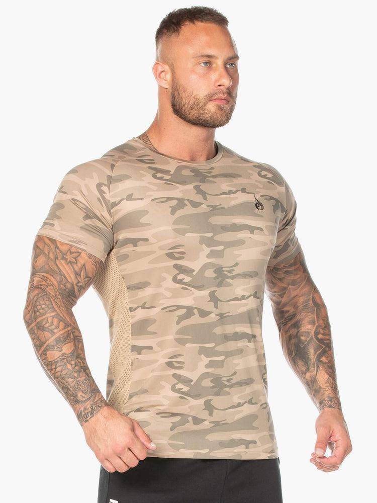 Tan Camo Ryderwear Men T Shirts Camo Mesh Men's T Shirts | AU1206DN