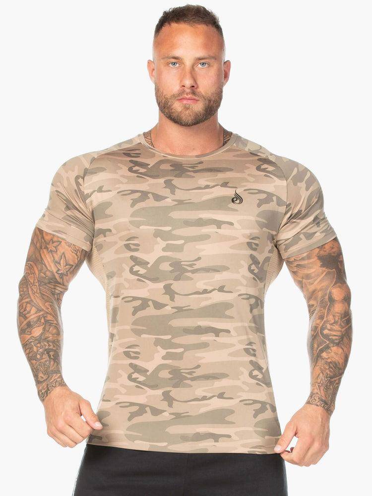 Tan Camo Ryderwear Men T Shirts Camo Mesh Men's T Shirts | AU1206DN