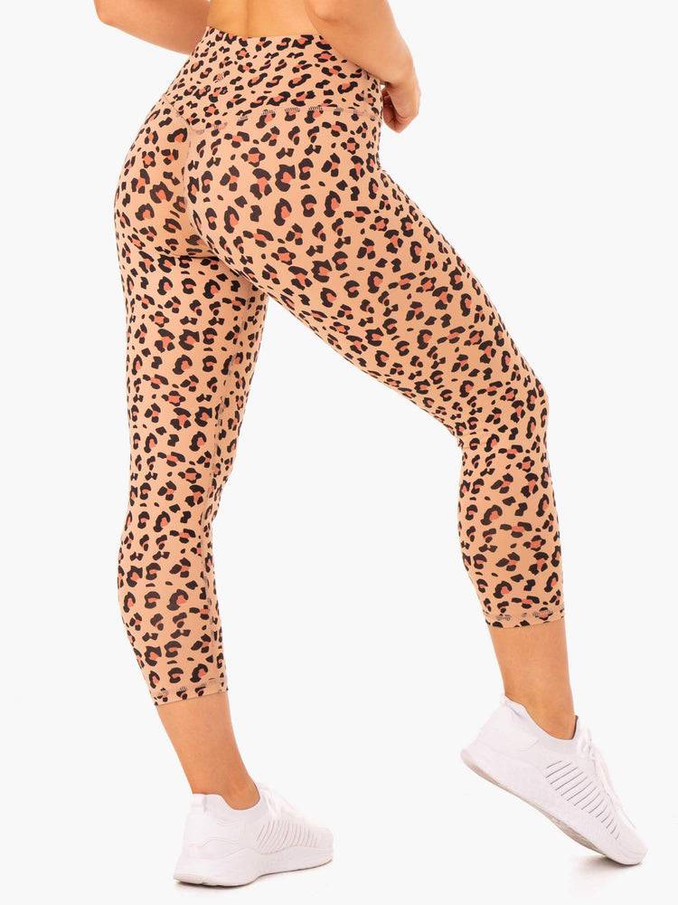 Tan Leopard Ryderwear Women Leggings Hybrid 7/8 Women's Leggings | AU1797YU