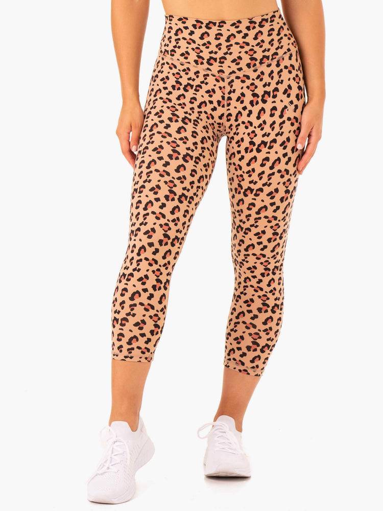 Tan Leopard Ryderwear Women Leggings Hybrid 7/8 Women's Leggings | AU1797YU