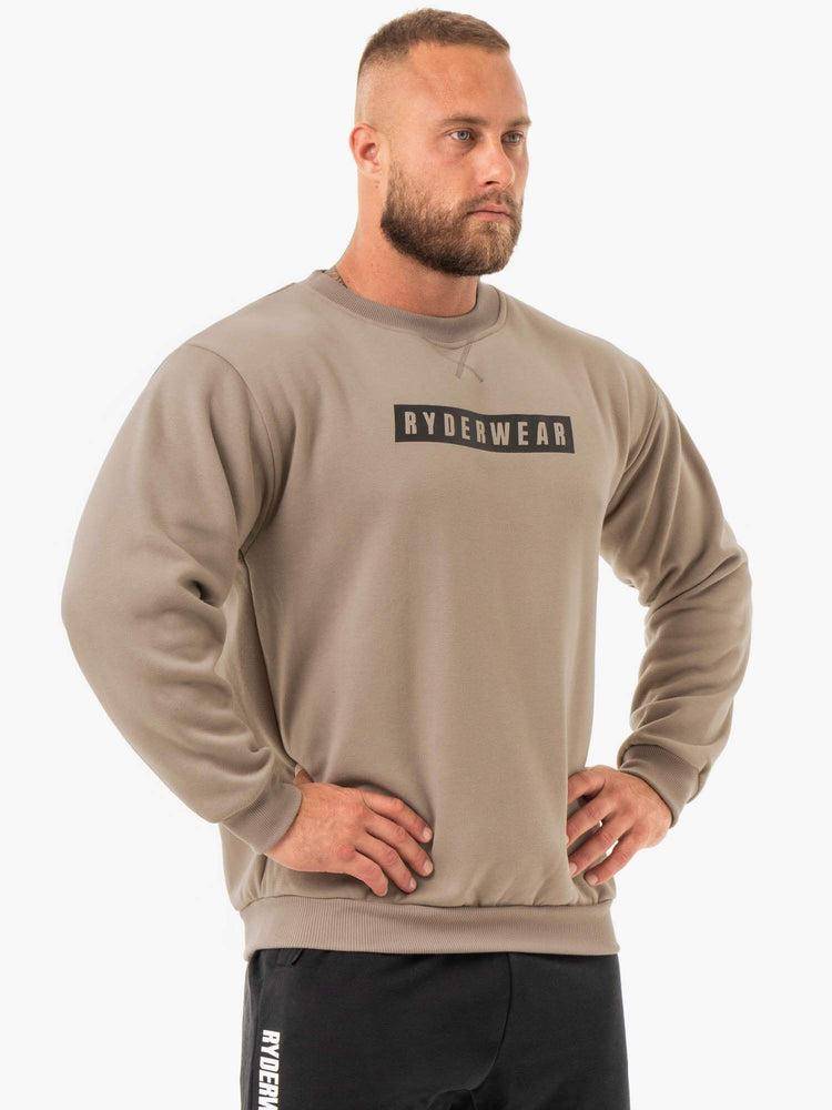 Tan Ryderwear Men Sweaters Force Pullover Men's Sweaters | AU1325WY