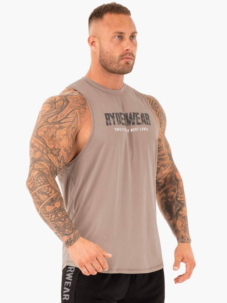 Tan Ryderwear Men Tanks Strength Baller Tank Men's Tanks | AU1176OR