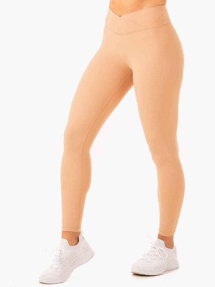 Tan Ryderwear Women Leggings Serene Cross Over Scrunch Women's Leggings | AU1773IS