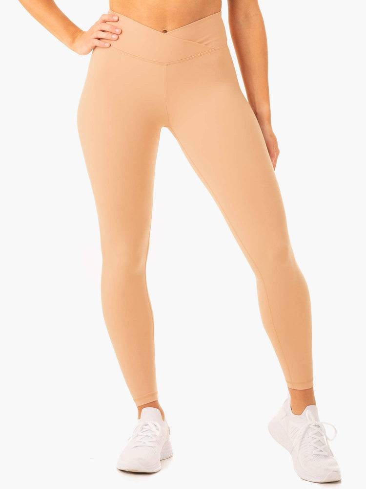 Tan Ryderwear Women Leggings Serene Cross Over Scrunch Women's Leggings | AU1773IS