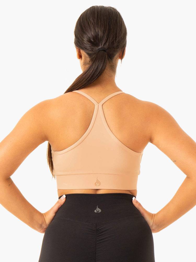 Tan Ryderwear Women Sports Bra Serene Cross Over Women's Sports Bra | AU2233MA