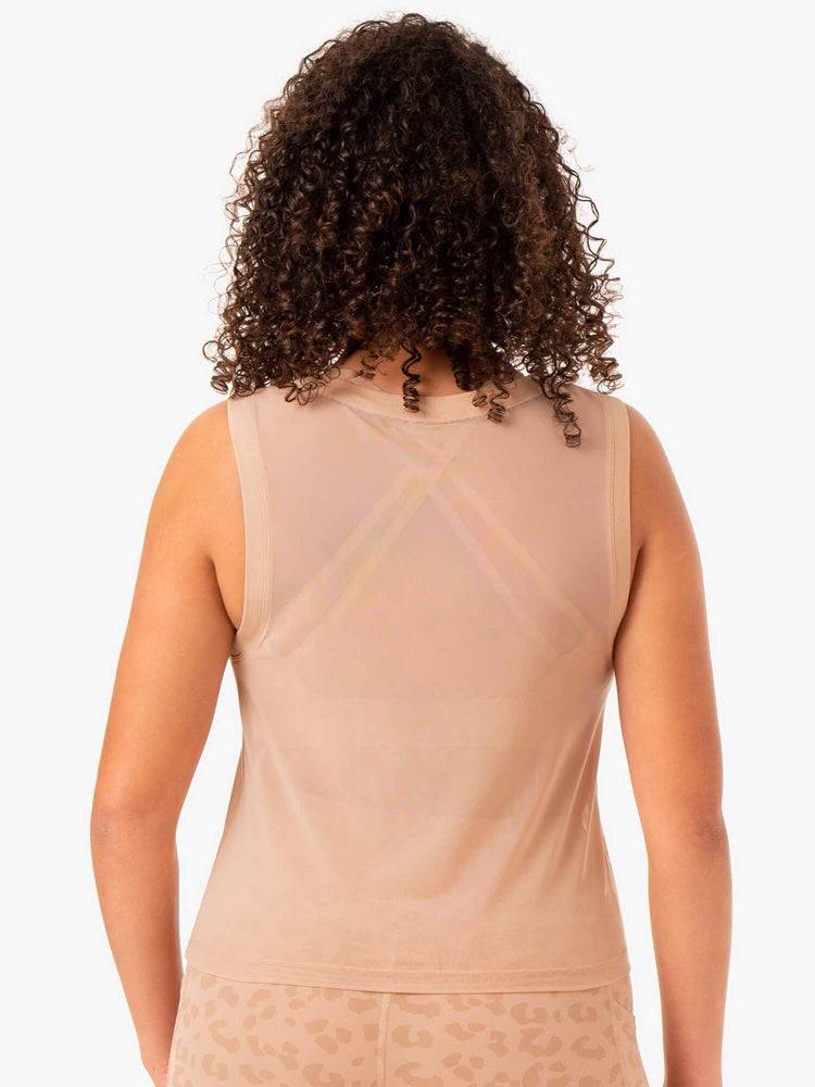 Tan Ryderwear Women Tanks Ultra Mesh Women's Tanks | AU2888IS