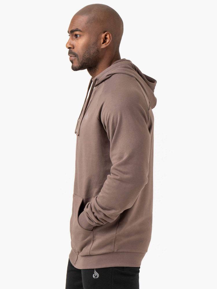 Taupe Ryderwear Men Hoodie Pursuit Zip Up Men's Hoodie | AU1472LH