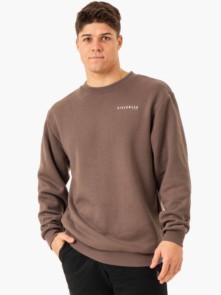 Taupe Ryderwear Men Sweaters Pursuit Pullover Men\'s Sweaters | AU1330UT