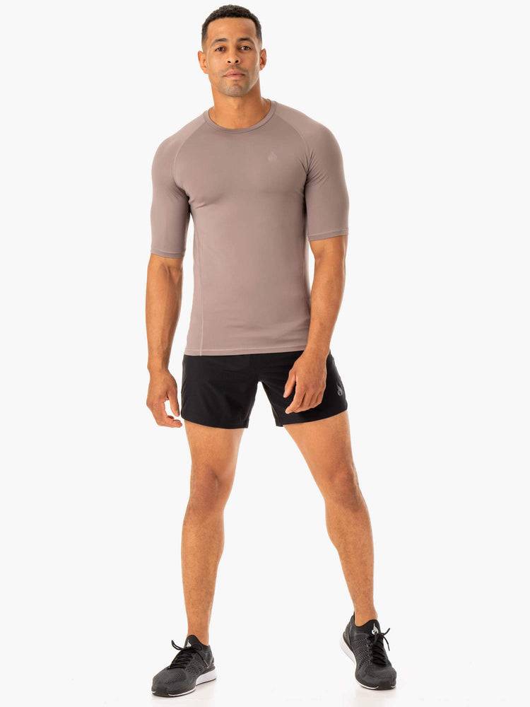 Taupe Ryderwear Men T Shirts Division Base Layer Men's T Shirts | AU1214XF