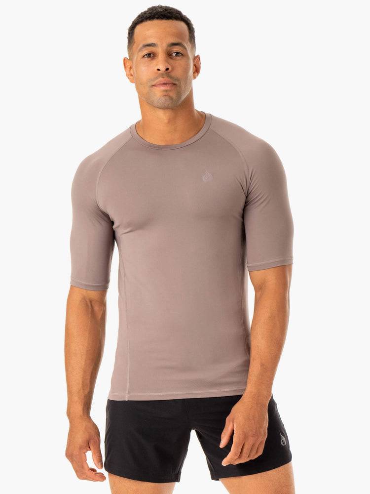 Taupe Ryderwear Men T Shirts Division Base Layer Men\'s T Shirts | AU1214XF