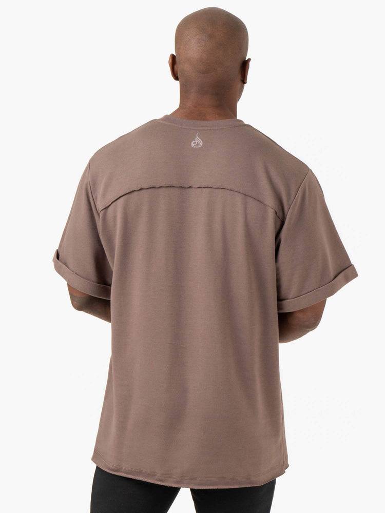 Taupe Ryderwear Men T Shirts Pursuit Oversized Fleece Men's T Shirts | AU1285FM