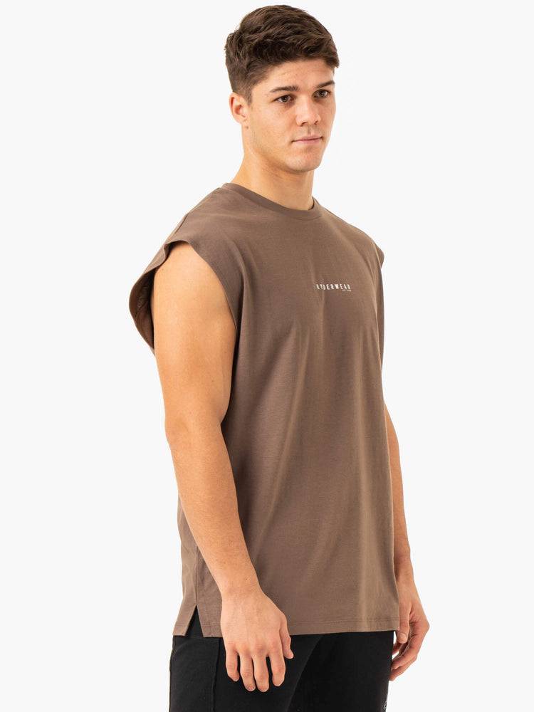 Taupe Ryderwear Men Tanks Pursuit Wide Cut Tank Men's Tanks | AU1170EX