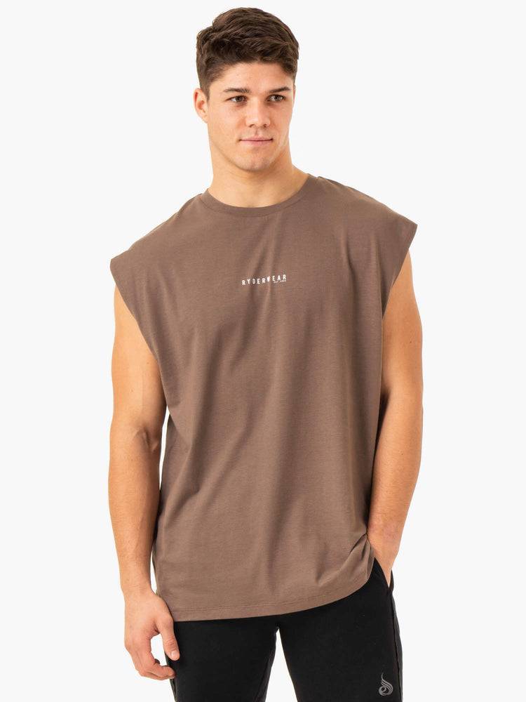 Taupe Ryderwear Men Tanks Pursuit Wide Cut Tank Men\'s Tanks | AU1170EX