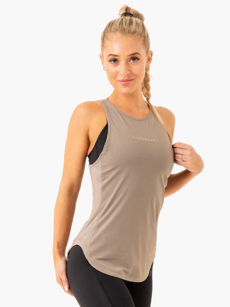 Taupe Ryderwear Women Tanks Elite Mesh Training Women\'s Tanks | AU2868WY