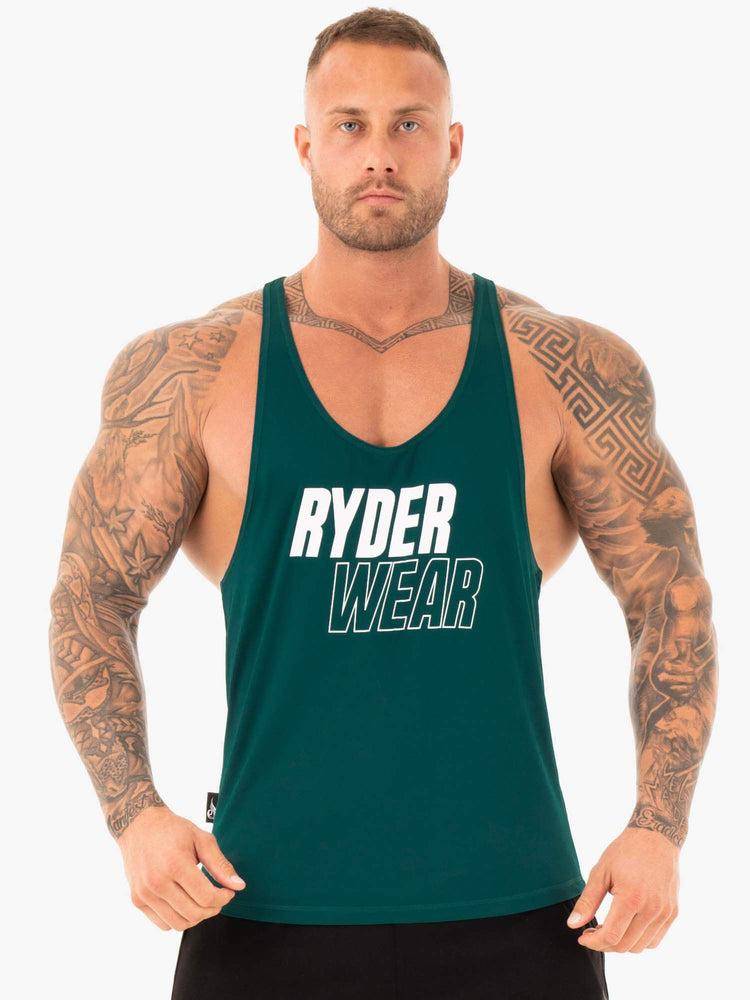 Teal Ryderwear Men Gym Stringers Lift T-Back Stringer Men\'s Gym Stringers | AU1522JJ