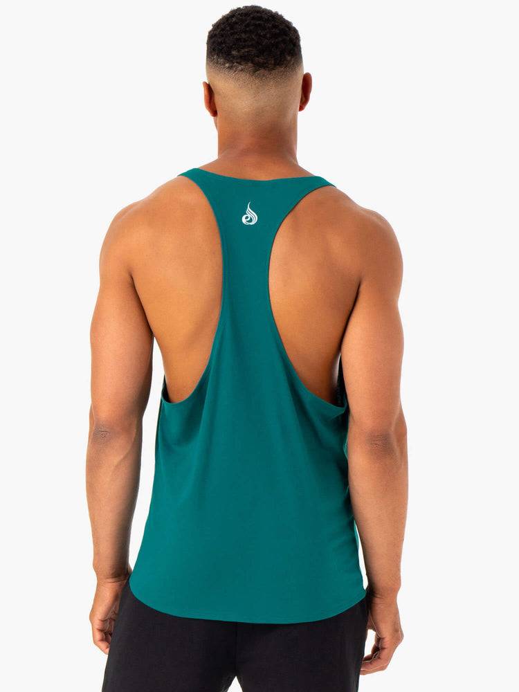 Teal Ryderwear Men Gym Stringers Recharge Stringer T-Back Men's Gym Stringers | AU1540OR