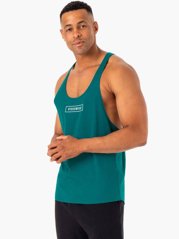 Teal Ryderwear Men Gym Stringers Recharge Stringer T-Back Men's Gym Stringers | AU1540OR